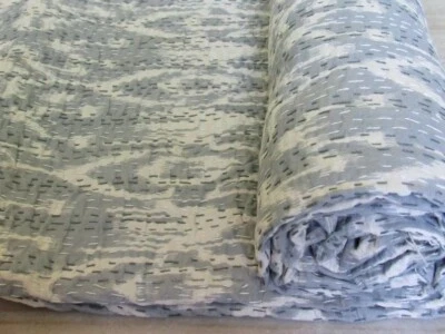 Colcha boho india hecha a mano diseño Ikat 100 % algodón Kantha edredón Foto 1 de 3