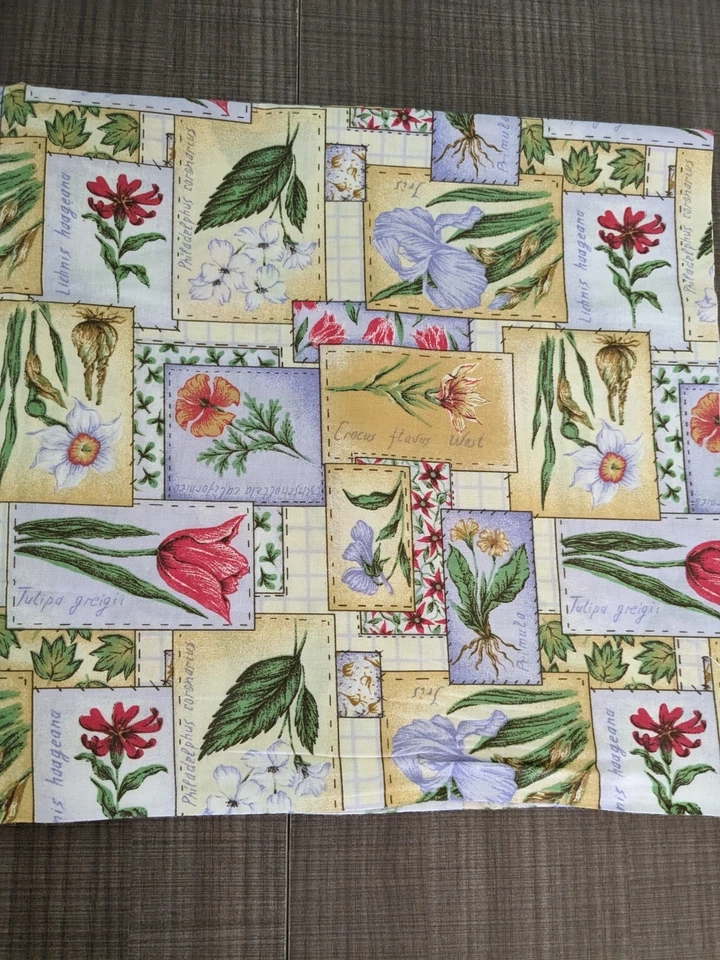 Signature Classics by Oakhurst Textiles "Flower Boxes" Cotton Fabric 47" x 42" - Image 1 of 4
