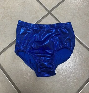 Youth Medium Royal Blue Metallic Cheer Dance Tennis Spankie Panty Bloomers NIP - Picture 1 of 3