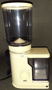 BRAUN 4045 COFFEE GRINDER (CREAM COLOR) MADE IN GERMANY ~ TESTED, WORKS