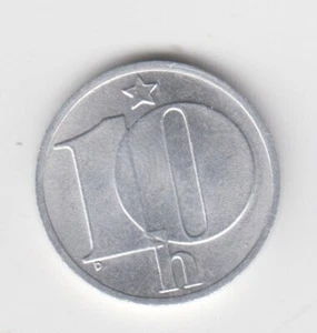 Czechoslovakia 1988. 10 haleru. Coat of arms. A five-pointed star. KM# 80 - Picture 1 of 2