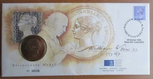 Gran Bretaña - 1995 "Bicentenario William Wyon. Cubierta para monedas. Medalla" - Imagen 1 de 2