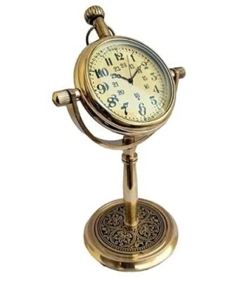 vintage Brass Nautical table clock handmade Antique Office desk Decor - Image 1 of 4
