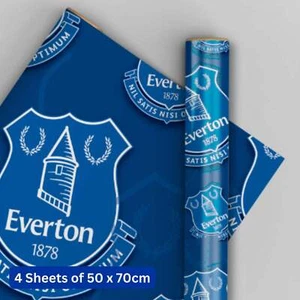 Wrapping Paper Everton FC Birthday Gift Wrap Pack 4 Sheets & 4 Tags - Picture 1 of 4