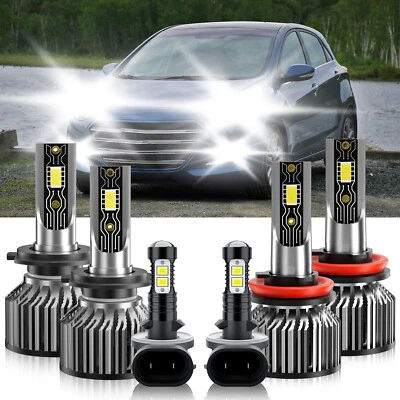 For Hyundai Elantra GT 2013-2017 LED HeadLight Kit Hi/Low Beam+Fog Light Bulb - Image 1 of 4