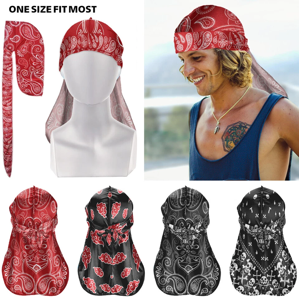 Hair Accessories Unisex Hair Cover Wave Cap Headwear Bandana Hat Long Tail Durag - Image 1 of 1
