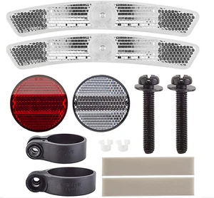 Cateye Deluxe Reflector Set Bicycle Reflectors with Brackets & Hardware NEW - Picture 1 of 2