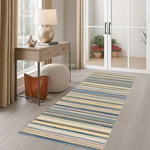 Kitchen Runner Striped Hallway Rug, Long Area Carpet, Washable Runner Rug, Entry - Picture 1 of 10