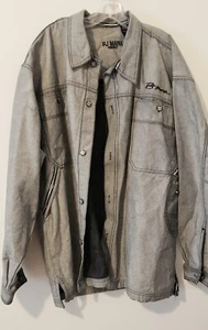 Y2K Vintage PJ Mark Jeansjacke Herren 3XL Mantel Knopf Grau Jeans Hip Hop - Bild 1 von 13