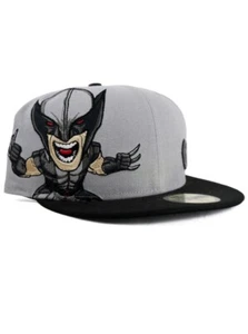 New Era Wolverine 59fifty Custom Fitted Hat Size 7 1/2 Marvel Comics X-Men Grey - Picture 1 of 4