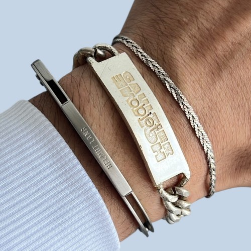 CHROME HEARTS Bracciale Jean Paul Gaultier anni 00 vintage invecchiato ID come cuori cromati