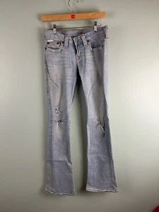 Vintage True Religion Low Waist Gina Women Jeans Size 29 Light Waist Flared Y2K - Picture 1 of 12