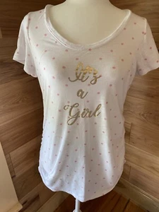 Motherhood Maternity “It’s A Girl” Tee Shirt Size Medium Maternity - Picture 1 of 4