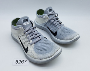 Nike Free 4.0 Flyknit Women's Size 7 Running Shoes Gray White Black