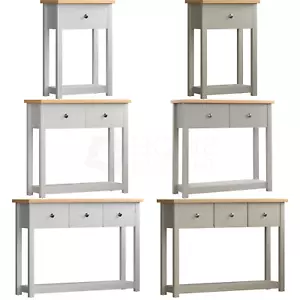 Arlington Console Table 1 2 3 Drawer Hallway Storage Shelf Unit Modern Furniture - Picture 1 of 43