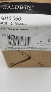 Baldwin Pair of Estate Rosettes Passage Functions Satin Brass & Brown | 5010060 - Picture 1 of 2