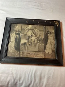 Antique Lithograph Framed It's Just The Old Moon Ashining Antique Frame - Picture 1 of 16