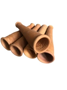 5 PC 2.5'' Handmade Clay Indian Smoking Pipe Terracotta - Picture 1 of 4