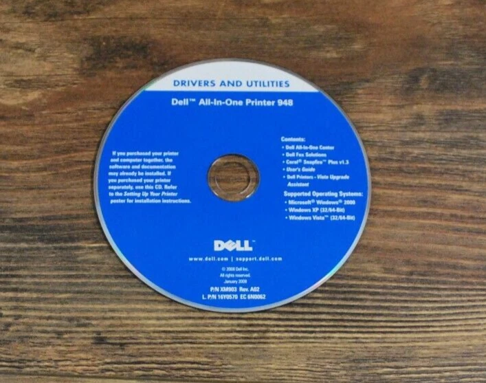 Dell All in One Printer 948 Drivers and Utilities CD Windows - Image 1 of 1