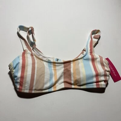 Xhilaration Women's Pastel Striped Bikini Top, Size Medium, 4-8 - Image 1 of 4