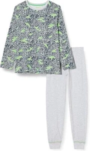 Sanetta 244988 Jungen Schlafanzug Pyjama Nachtwäsche Landkarten Print Neon blau - Bild 1 von 2
