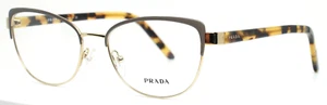 PRADA VPR 63X 06B-1O1 Gray Gold Womens Cat Eye Full Rim Eyeglasses 53-17-140 - Picture 1 of 13