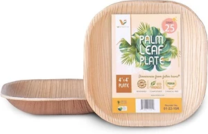 Palm Leaf Plate 4-inch Wide, Half Inch Deep, Disposable Tasting Plate (NEW) - Picture 1 of 5