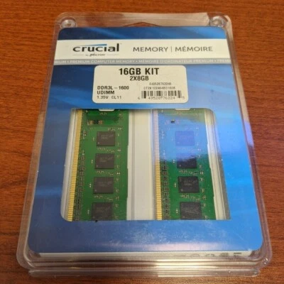Crucial RAM 16GB(2x8GB) DDR3L 1600MHz ECC UDIMM CT2K102464BD160B Desktop Memory - Image 1 of 4