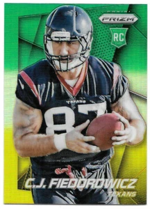 2014 C.J. Fiedorowicz Panini Prizm Rookie Green Yellow Refractor - Texans - Picture 1 of 1