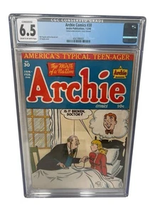 1948 ARCHIE COMICS #30 CGC 6.5 Off White Golden Age Veronica, Jughead, Betty - Picture 1 of 3