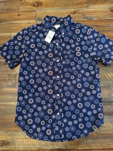 Boys J Crew Crewcuts NWT Short Sleeve Button Up Sz 12 Spiral Firework Design $49 - Picture 1 of 8