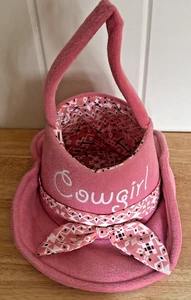 Dan Dee Pink Cowgirl Plush Hat Halloween / Easter Basket - Picture 1 of 10