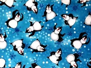 Vintage Timeless Treasures Baumwollstoff mit Pinguin Design 1 Yard - Bild 1 von 4