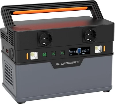 ALLPOWERS Tragbare Powerstation 606Wh 700W Solargenerator für Camping Notfall