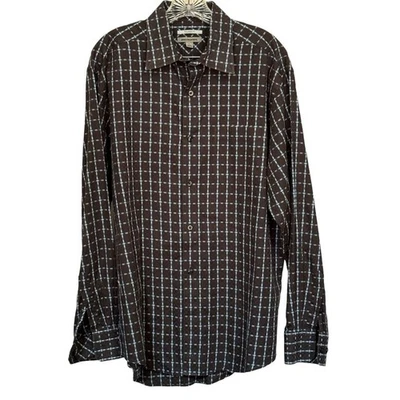 Camisa de Vestir Johnston & Murphy Ajuste A Medida Manga Larga Rayas Puños Abatibles Foto 1 de 4