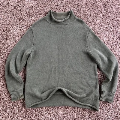 J. Crew 1988 Cotton Rollneck Knit Sweater Mens M Moss Green J0782 Oarsman Always - Image 1 of 4