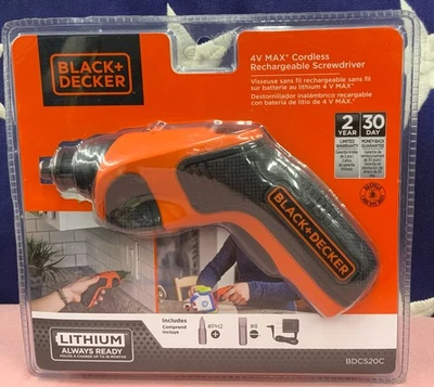 BLACK + DECKER BDCS20C  4-Volt MAX Lithium-Ion Cordless Rechargeable Screwdriver - Image 1 of 4