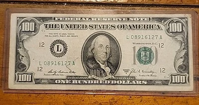 Old Small Head Series 1969A $100 Bill Serial Number L08916127A - Image 1 of 4