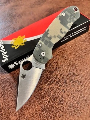Spyderco Para 3 CPM S45VN Lavado a Piedra Borde Liso Camuflaje G10 Paramilitar 3 C223GPCMO Foto 1 de 2