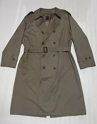 Винтажный Christian Dior Monsieur подпоясанный Тренч мужской размер 44 бежевый хаки - Изображение 1 из 4