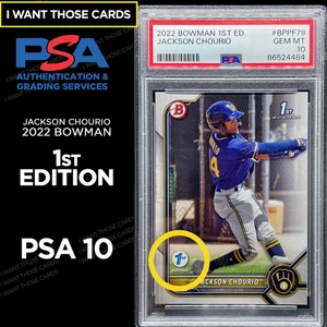 JACKSON CHOURIO ROOKIE 1ª EDICIÓN 2022 BOWMAN 1ª 🔥 PSA 10 - Imagen 1 de 4