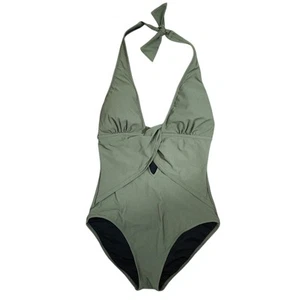 Gideon Oberson One Piece Swimsuit 10 Olive Beach Vacation Resortwear - Picture 1 of 5