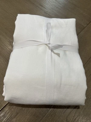 West Elm European Linen Queen Duvet cover White Pottery Barn teen - Image 1 of 2