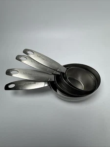 Vintage Oneida 18/8 Stainless Steel (4) Measuring Cups Oval Stacking Nesting  - Picture 1 of 8