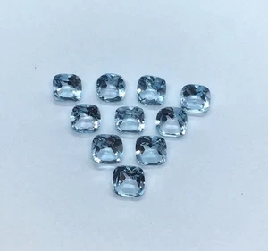 AAA lose Edelstein natürlicher himmelblauer Topas Kissenschliff facettiert sortiert Schmuck - Bild 1 von 8