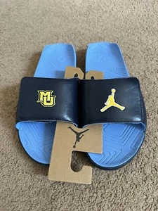 Nike Jordan "Marquette Golden Eagles" Tram Issued Slides Blue (SIZE 11) - Picture 1 of 6