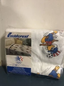 NOS Fieldcrest Blanket 1980 L.A. Olympic Twin Size Sam The Olympic Eagle 66x90” - Picture 1 of 7