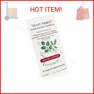 Vitanica Yeast Arrest, Homeopathic Vaginal Suppositories, for Yeast Infection Sy - Picture 1 of 2