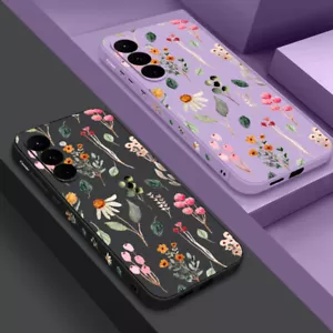 Silicone Case For Samsung S25 S24 Ultra S23 S22 S21 Flower ShockProof Slim Cover - Picture 1 of 20