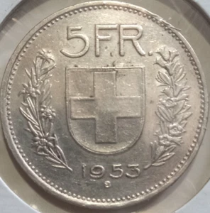 1953 5 Francs - Switzerland - 3403000 minted, 0.4027 asw - XF - - Picture 1 of 2